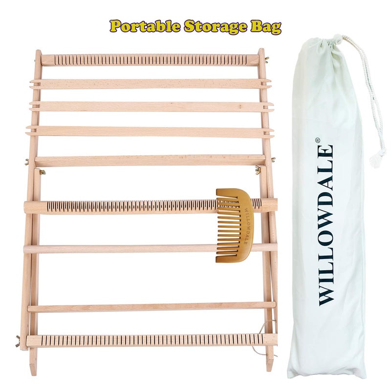 WILLOWDALE 25.2" H x 19.3" W Weaving Loom with Stand Wooden Multi-Craft Weaving Loom Arts & Crafts, Extra-Large Frame, Develops Creativity Weaving Frame Loom with Stand for Beginner - Image 3